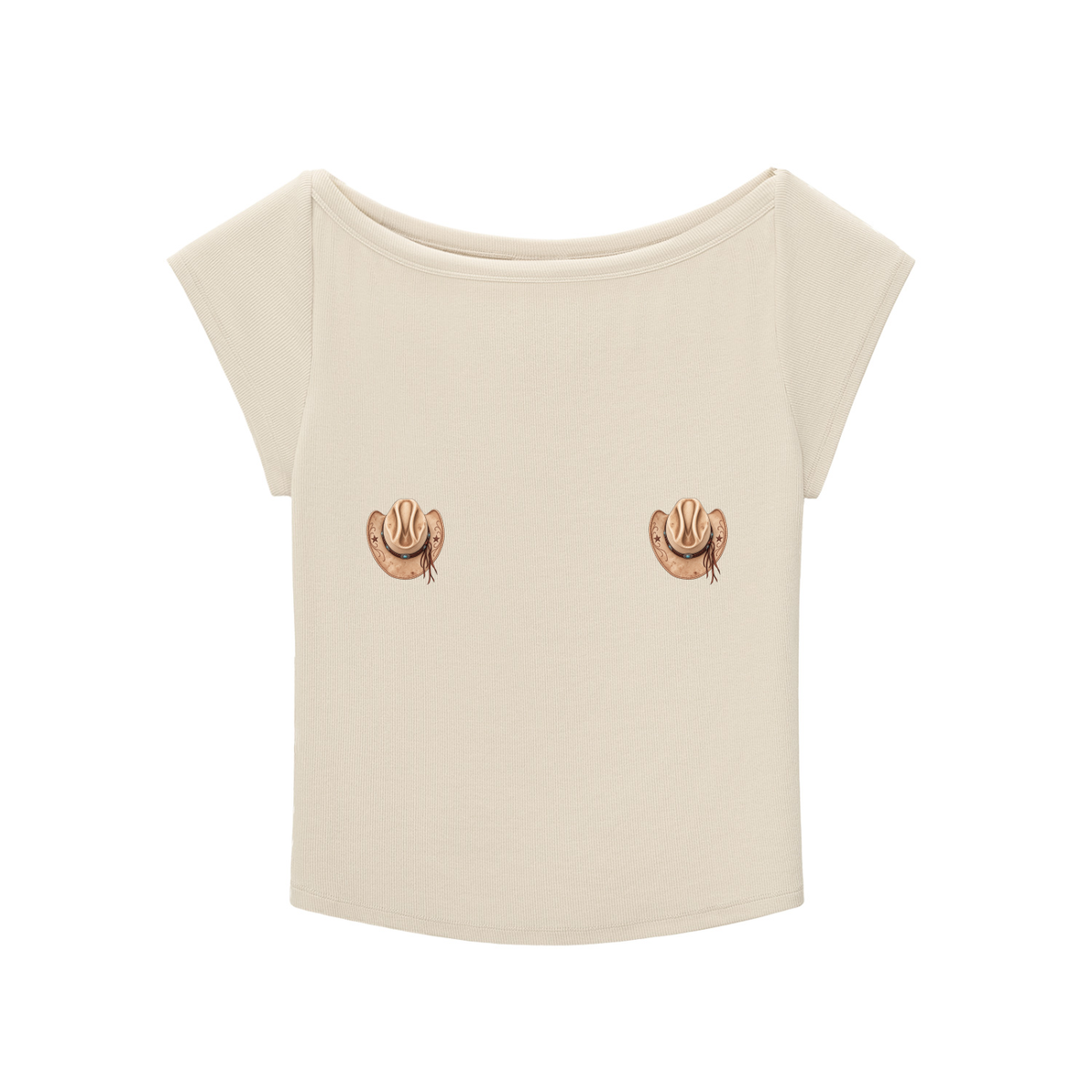 Cowboy Hat Wide Neck Tee