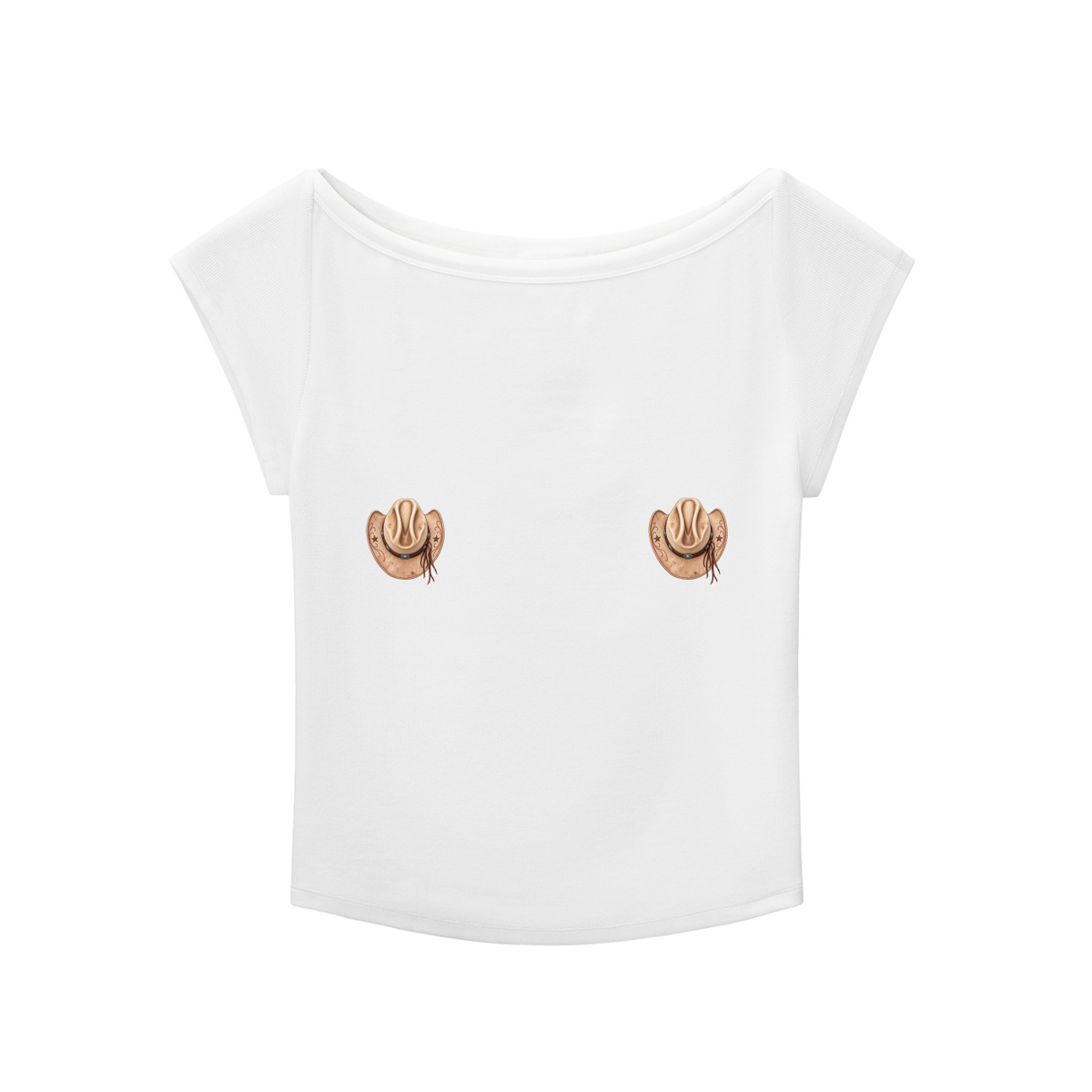 Cowboy Hat Wide Neck Tee