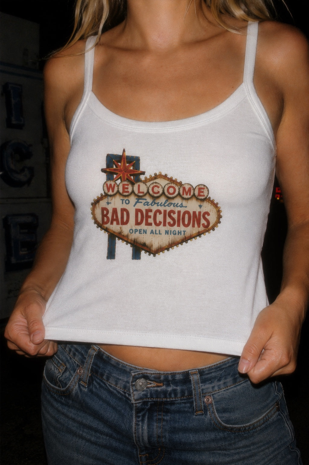 Bad Decisions Vegas Spaghetti Tank Top