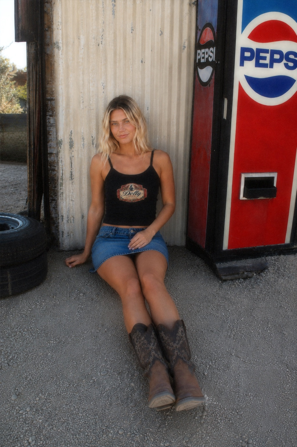 DOLLY BEER Spaghetti Strap Tank Top