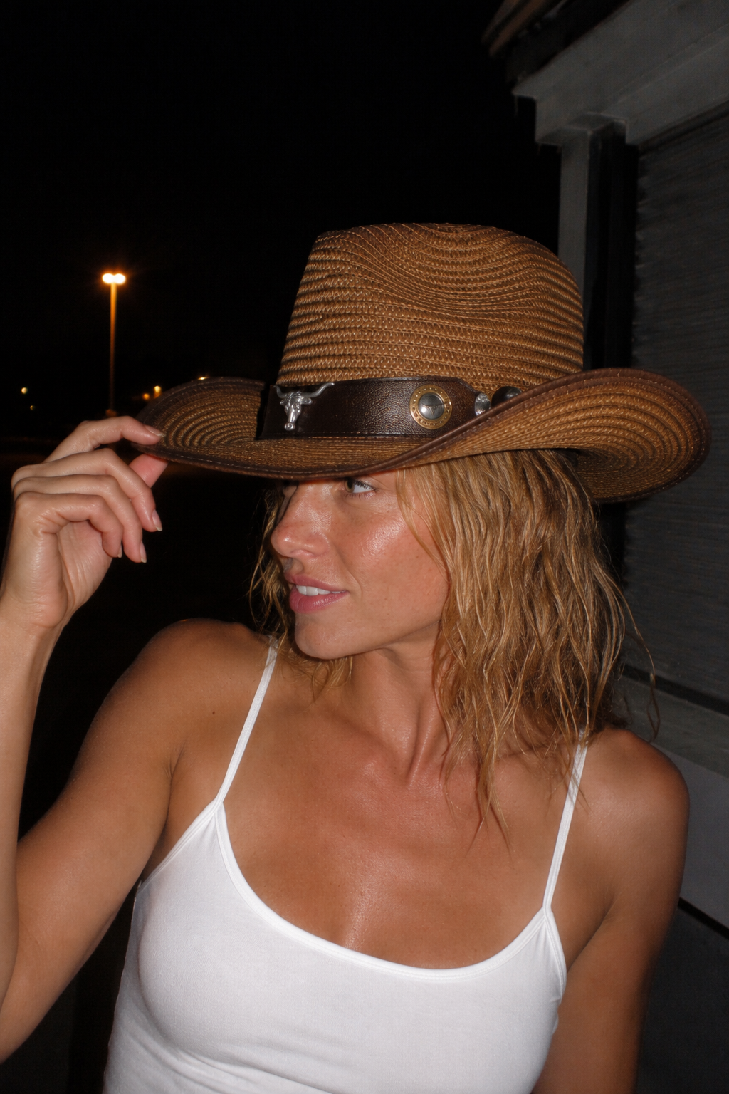 Bull Skull Straw Cowboy Hat