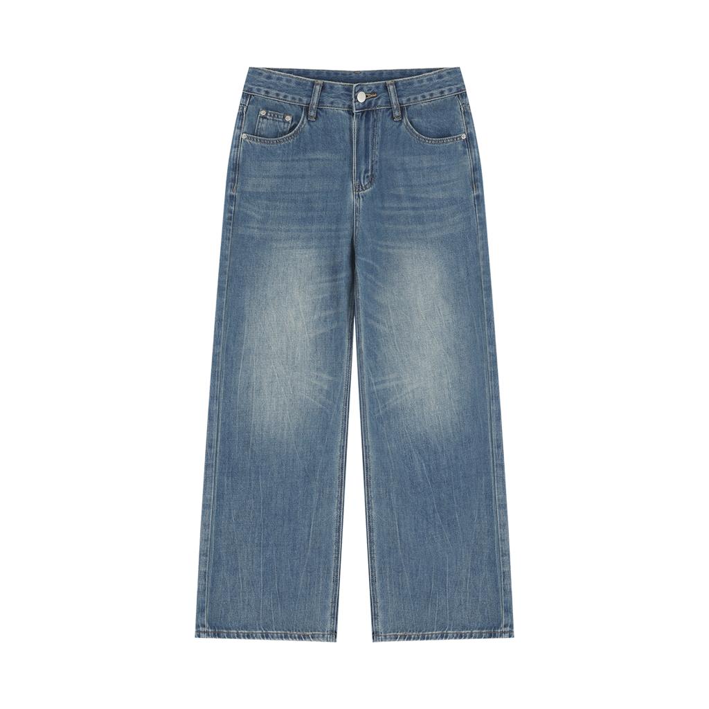 Blue jeans on a white background