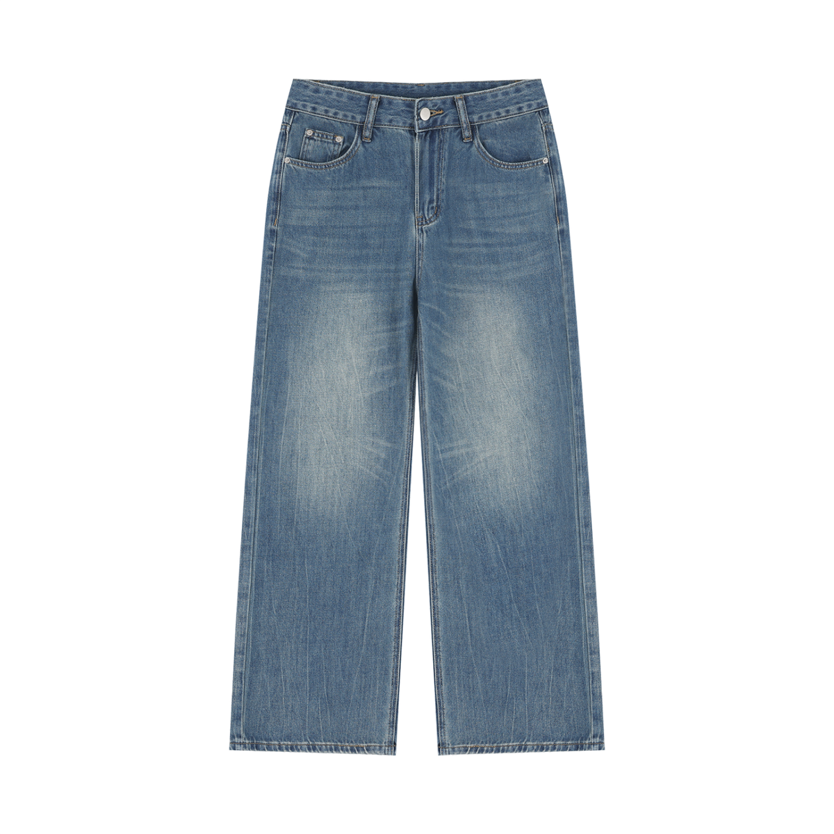 Blue jeans on a white background